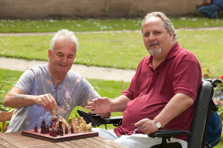 Disabled man with his live-in carer