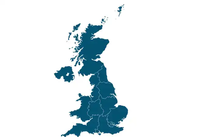 Scotland map for Able live-in care locations