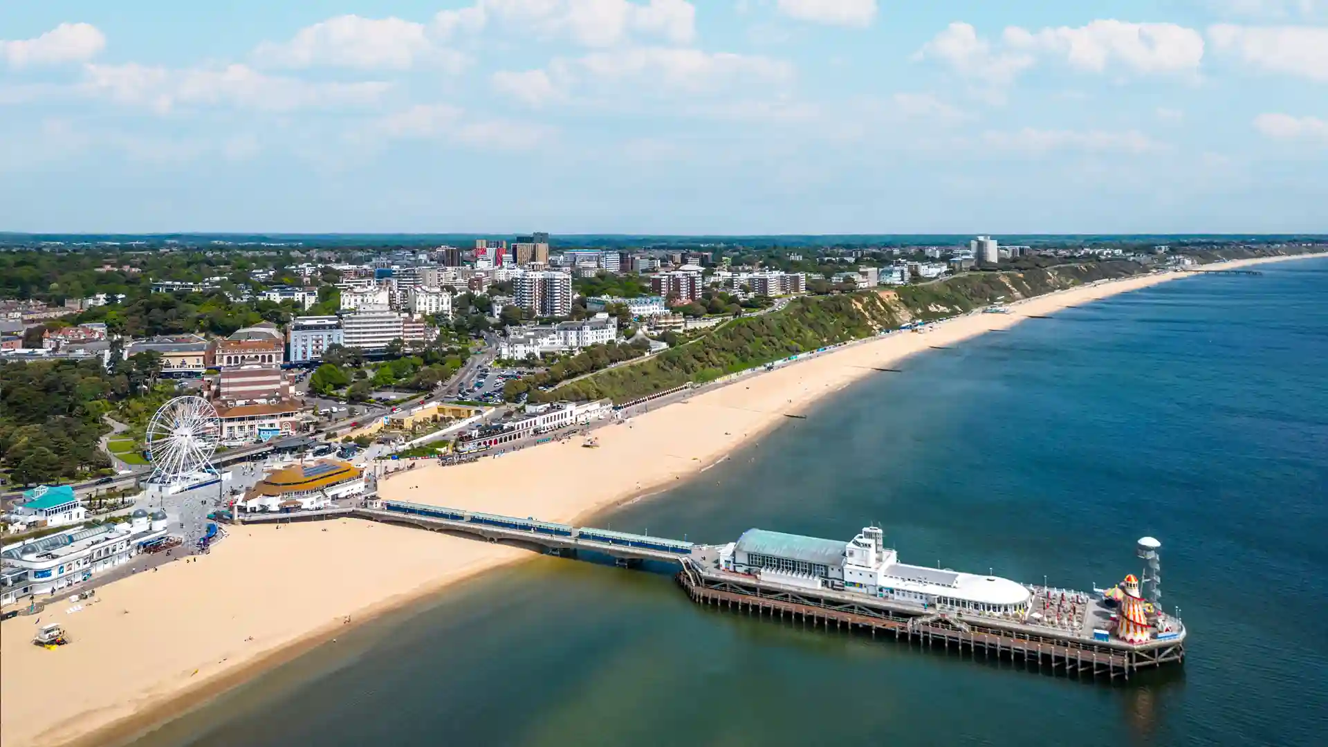 Bournemouth Pier and Beach front view for Able live-in care in Bournemouth.
