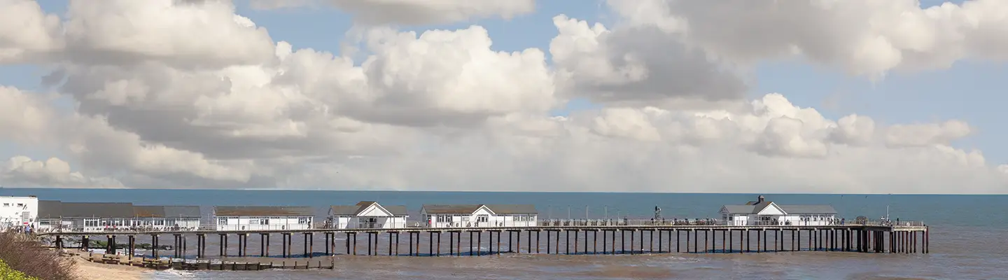 Southwold Pier and beach view for Able live-in care services in Southwold.